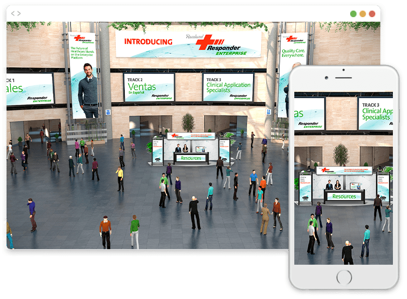 A digital lobby prepared for a Virtual Benefits Fair