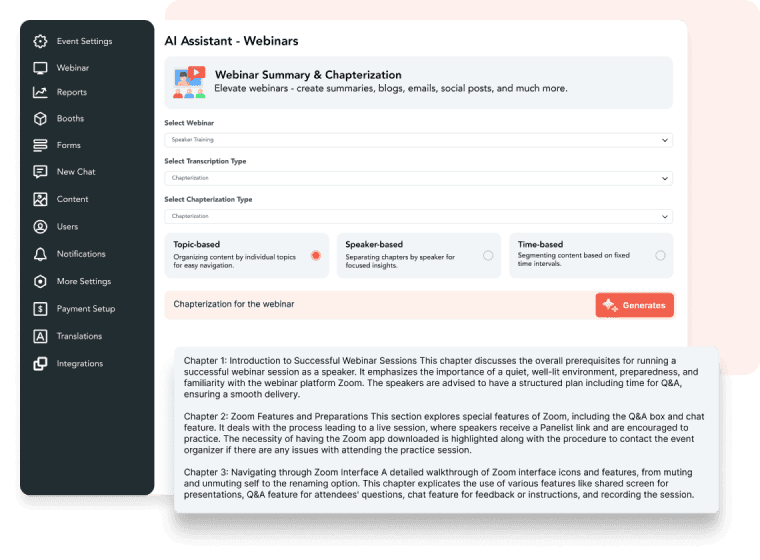 Chapterization with AI