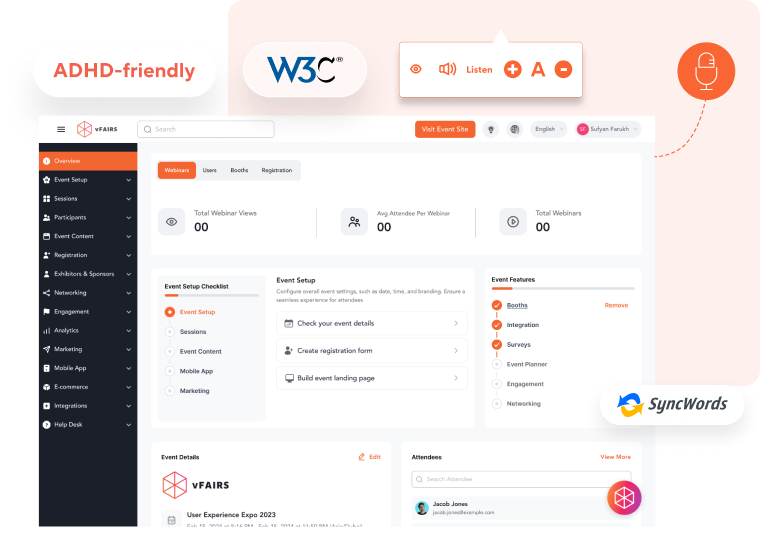 Host a successful virtual event with vFairs accessibility features