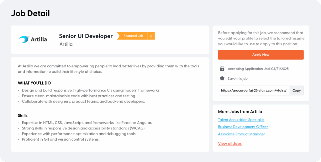 an example of a detail job description