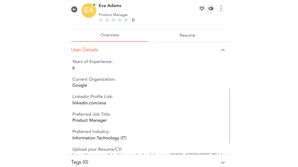 candidate profile