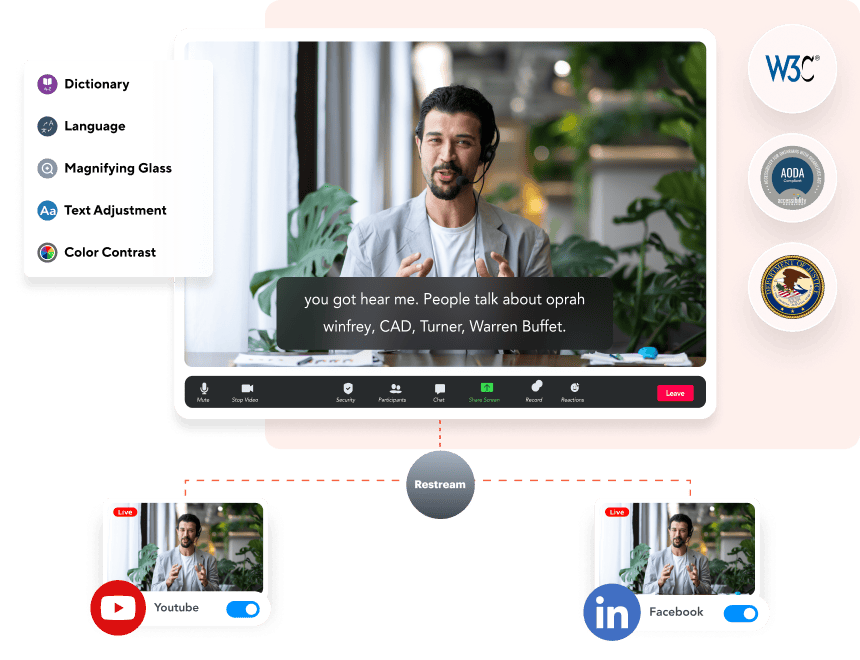 Webinars with built-in accessibility features