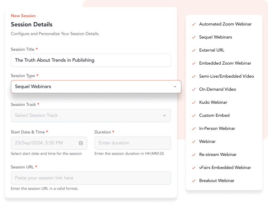 Integrating webinars with external tools