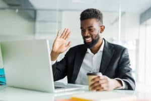 new employee meeting the team during virtual onboarding