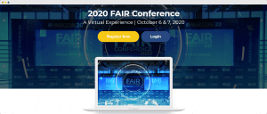 FAIR virtual conference landing page - vfairs