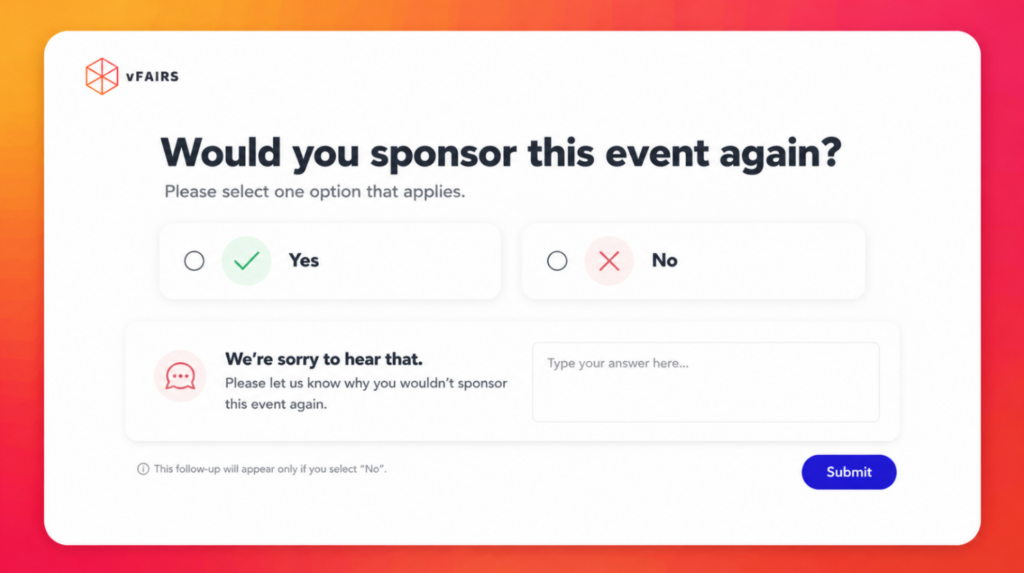 Sponsor renewal post event survey question