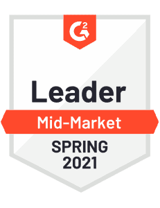 G2 Badge for Spring 2021 Leader in Mid-Market