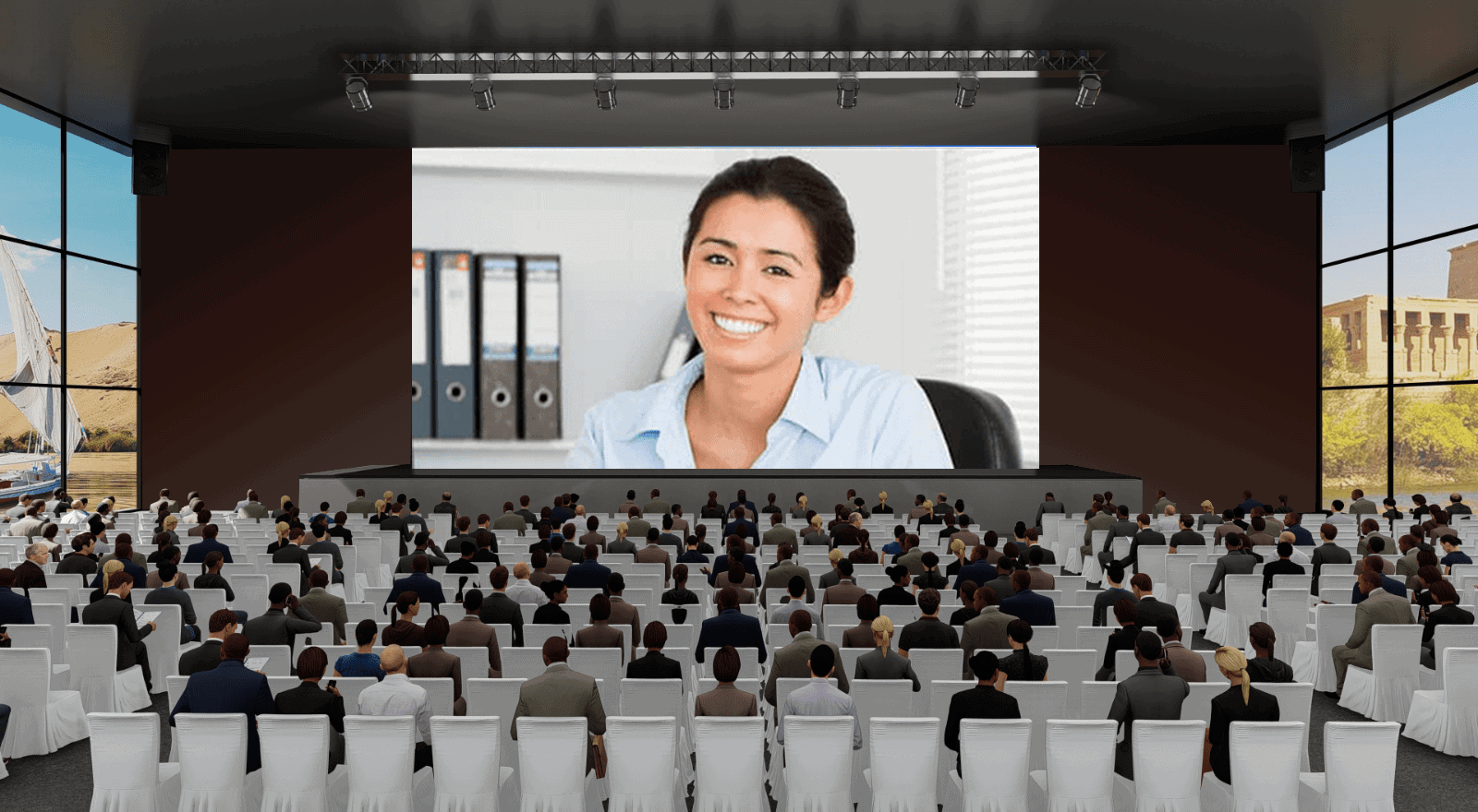 virtual auditorium in digital banking conferences 