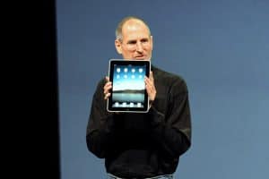 Apple special hybrid event Image Source: https://commons.wikimedia.org/wiki/File:Steve_Jobs_with_the_Apple_iPad.jpg