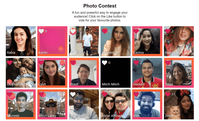 Selfies of Event Attendees at a Virtual Photo Booth 