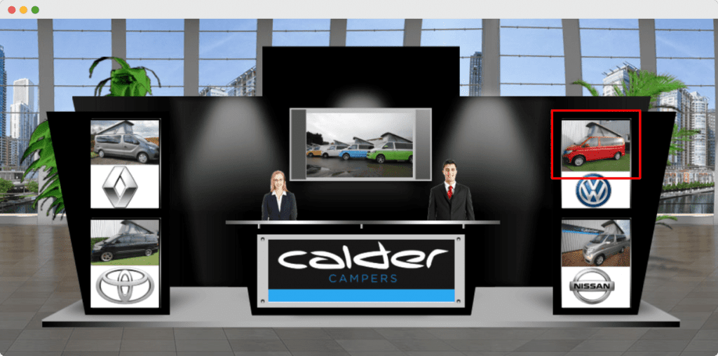 an image of the scottish caravan show calder camp booth