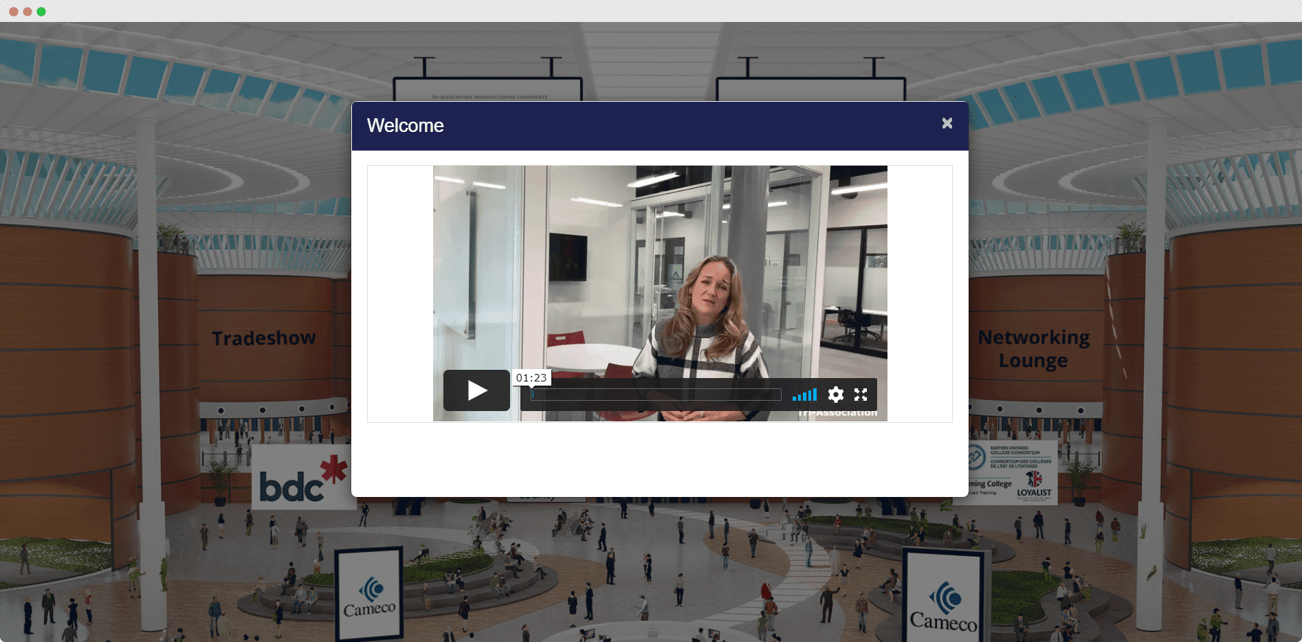 Virtual lobby welcome video 