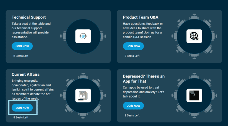 Encouraging networking through round-table discussions