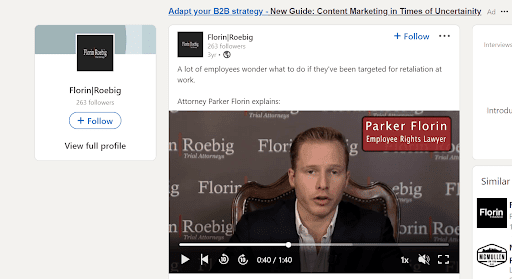 image of Florin Roebig's LinkedIn video post