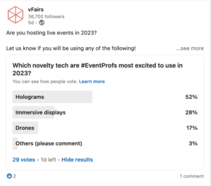 Survey result findings for best event trends in 2023