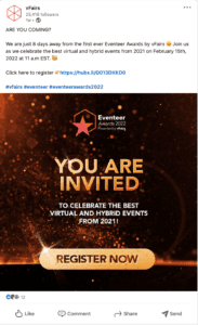 How to increase event attendance at your virtual event - social media ad sample