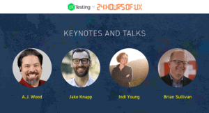 Screenshot of speakers featured on 24HoursofUX webinar