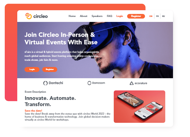 vFairs Event Landing Page