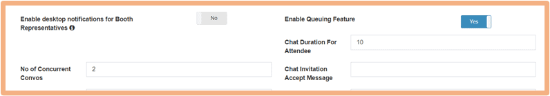 This illustration shows the backend settings for the chat queueing feature