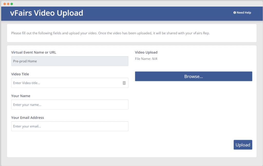This illustration shows the new video upload form for Vimeo and Alibaba