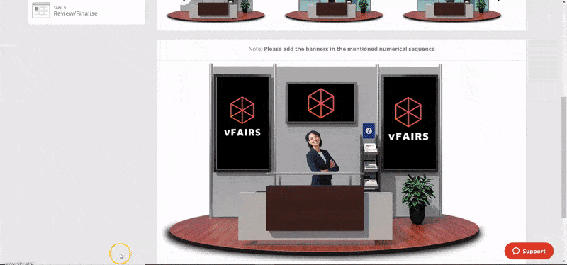 This animation shows the actions in the vFairs platform
