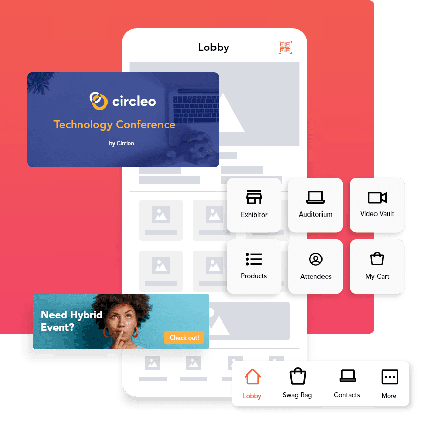 Easy navigation - white labelling feature by vFairs mobile app