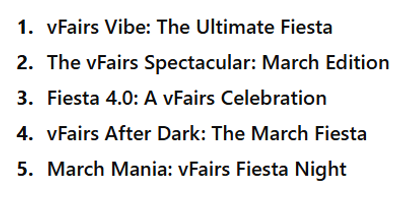 Event names generated by AI