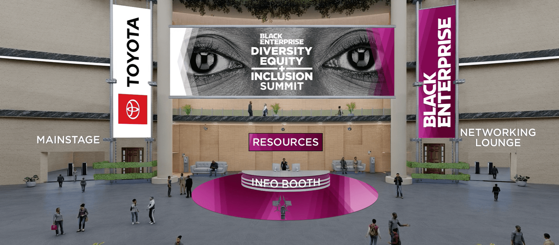 3D lobby of Black Enterprise Diversity, Equity &amp; Inclusion Summit