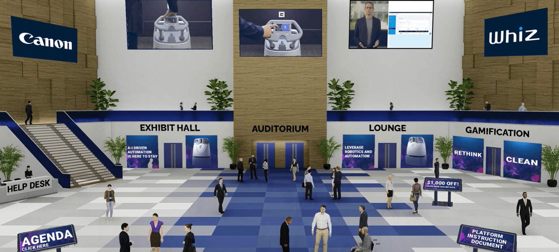 3D lobby of Canon Robotics Whiz Expo