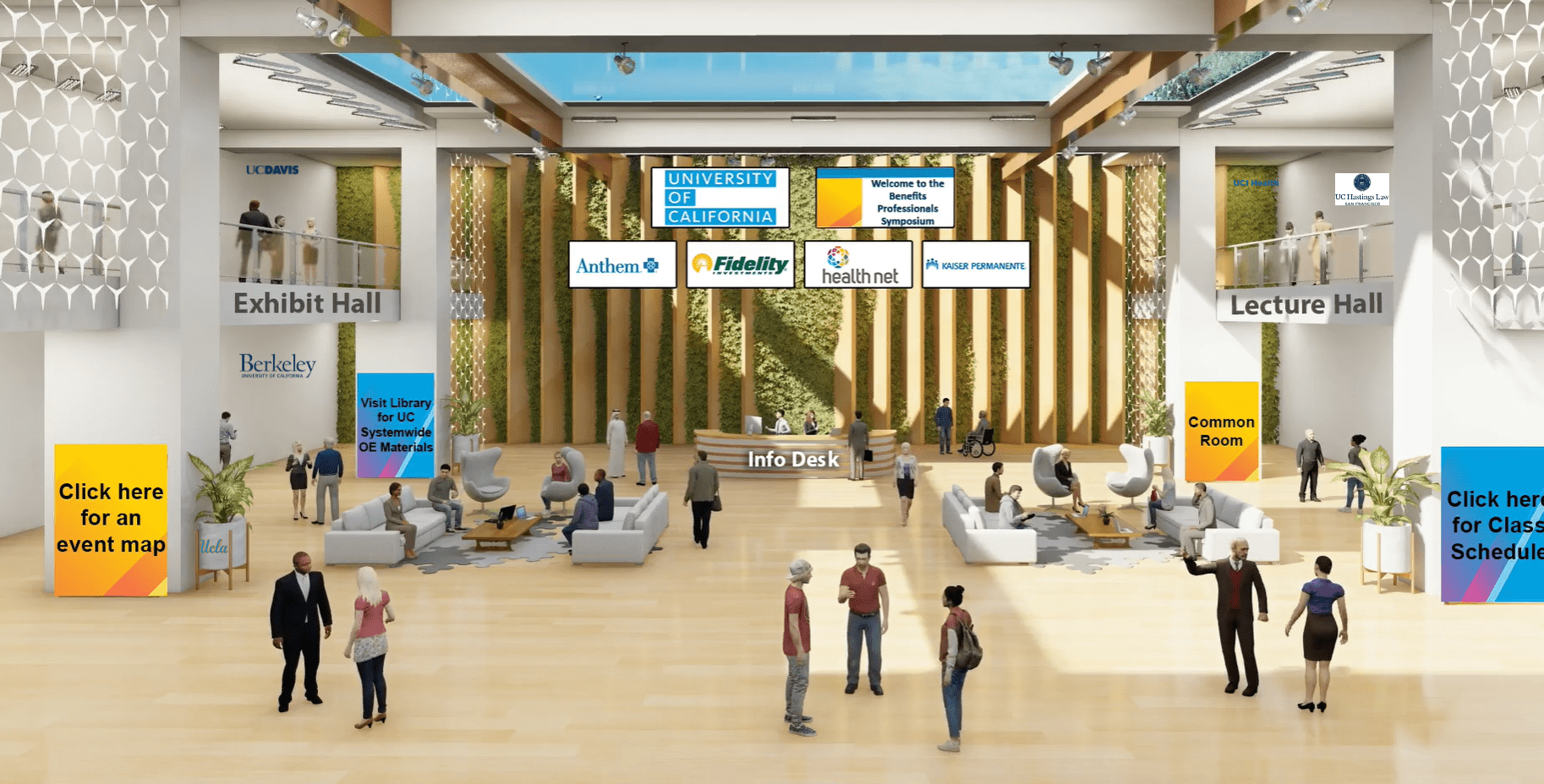 3D-designed lobby of UC Benefits Professionals Symposium