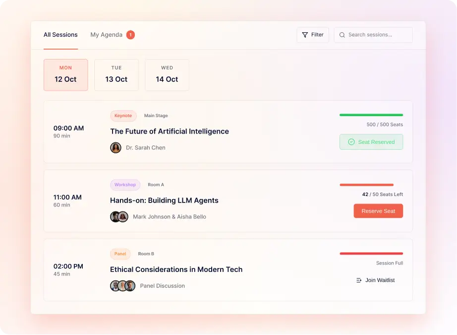 Let-Attendees-Pick-Specific-Sessions-Reserve-Their-Seats