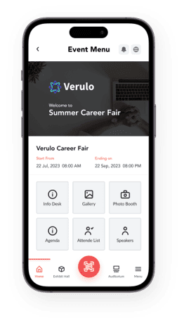 an image showing prominent sponsor ad placement on the Home Screen Tiles within the vFairs mobile event app for event sponsorship packages