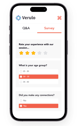 In-app attendee survey