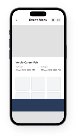 an image showing white app labeling spaces within vFairs mobile app to place sponsored ads