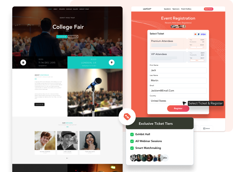 Easily promote your event and capture student registrations.