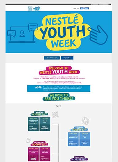 Nestle Youth Landing Page