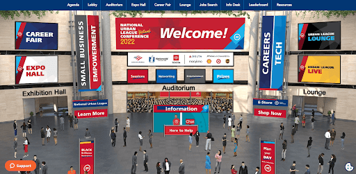 image showing 3D immersive environment at a virtual event