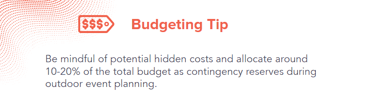 Budgeting tip for outdoor event planning