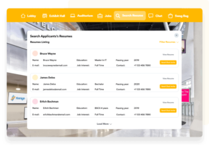 candidate profiles in an in-person job fair
