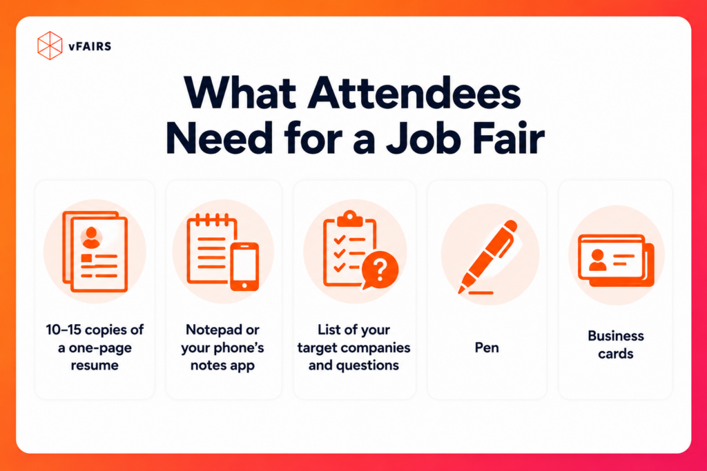What attendees need to pack at job fairs