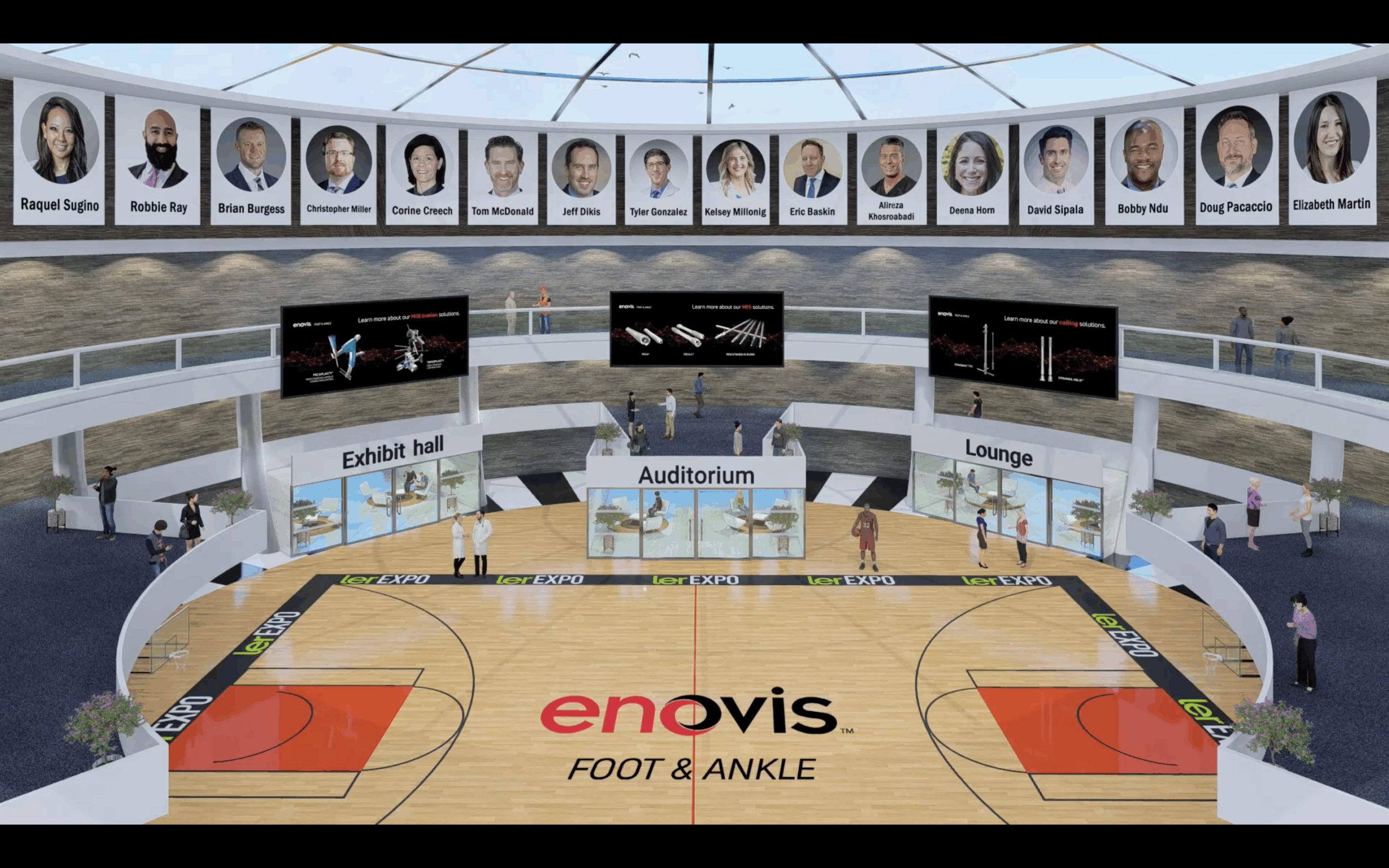 A virtual sports-themed event lobby for sports health.