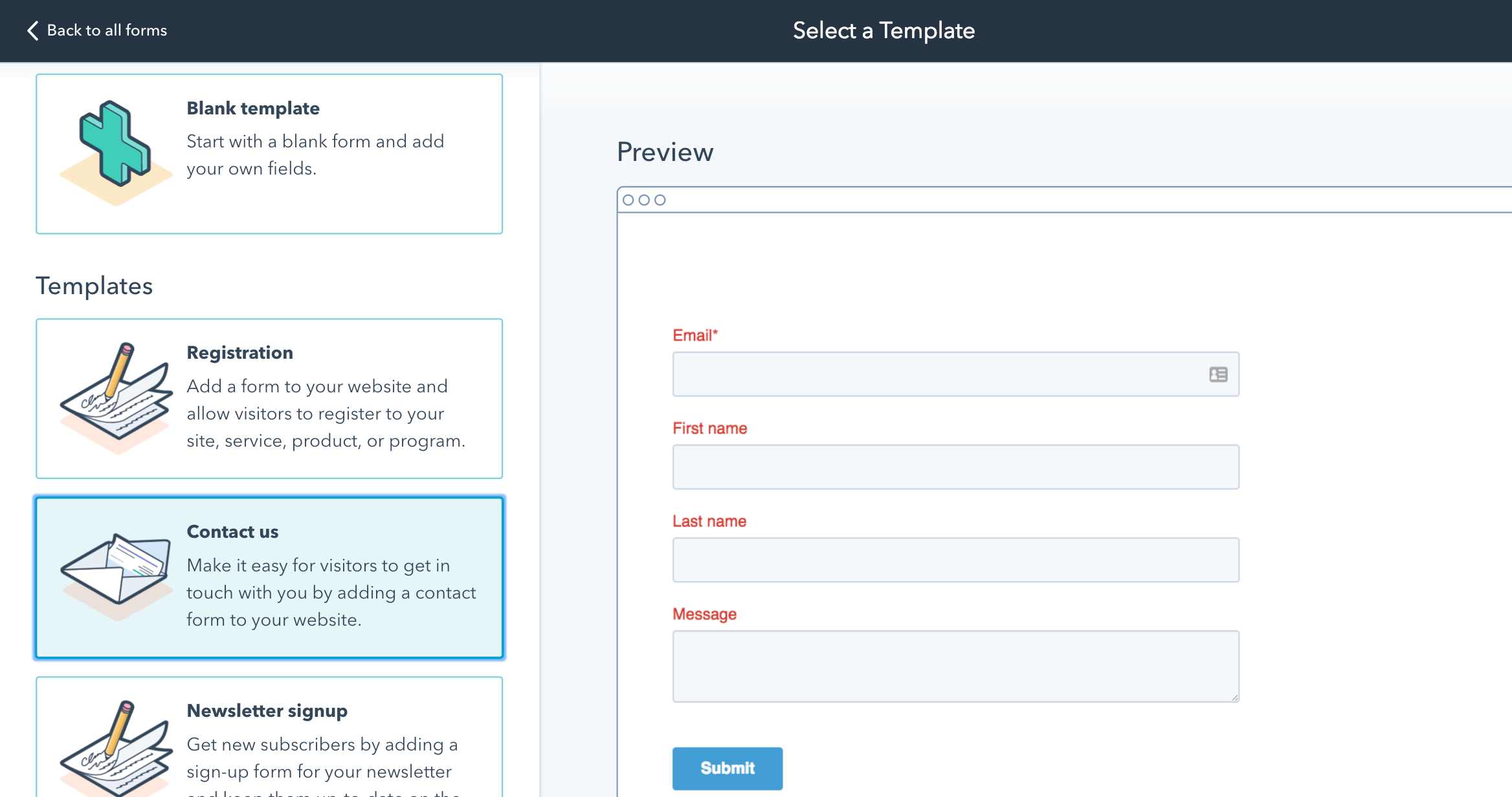 hubspot form builder