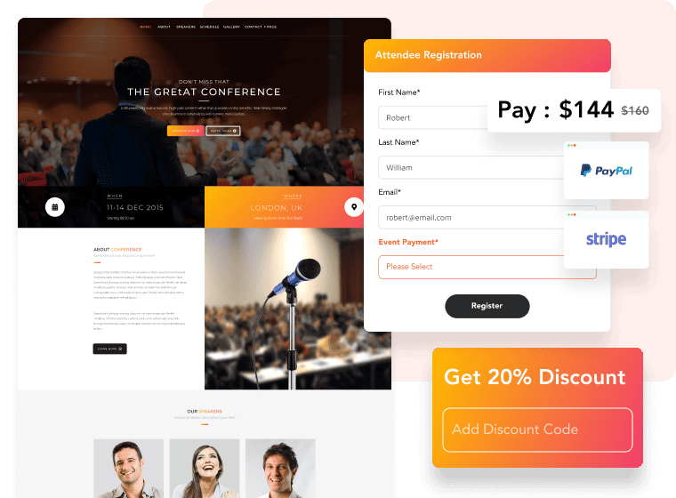 Discount code for event registration