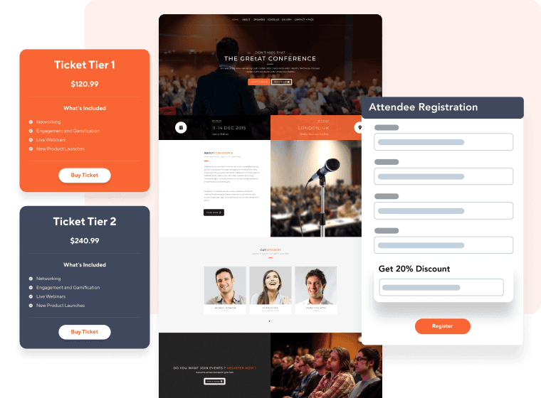 Ticketing tiers created using vFairs platform