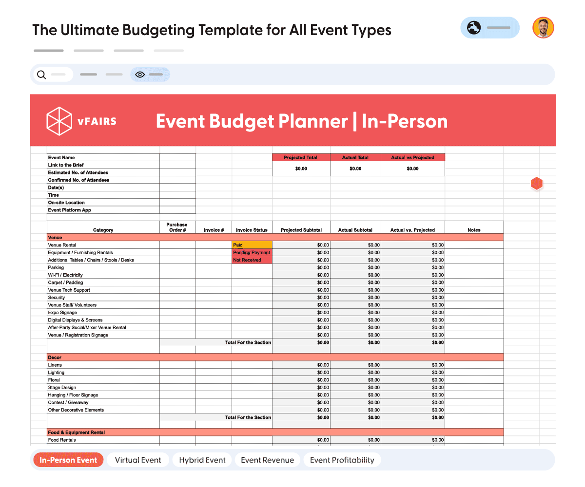 vFairs event budget planner
