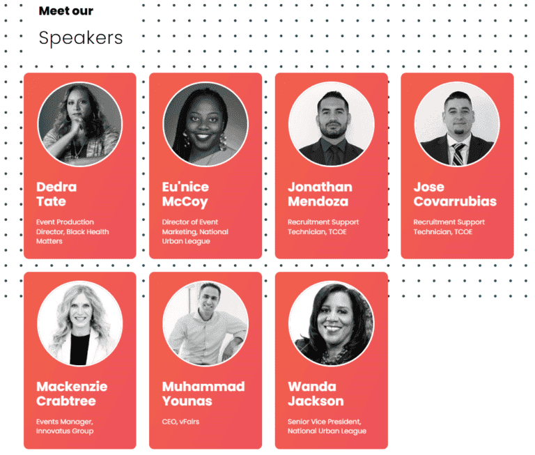 Image introducing event speakers