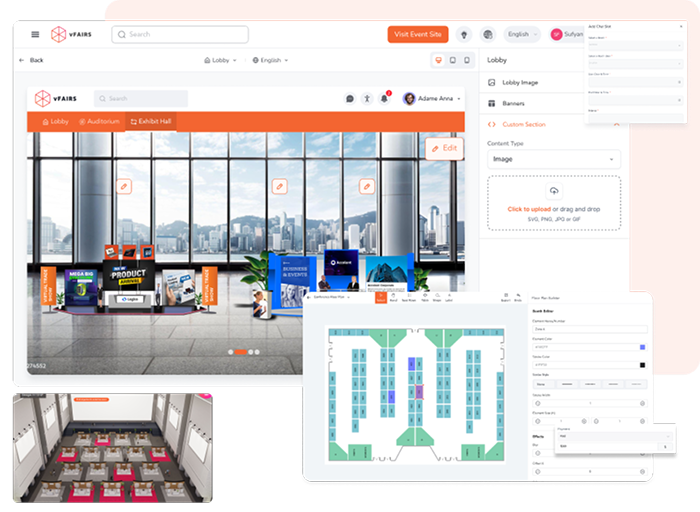 Customizable exhibit hall 