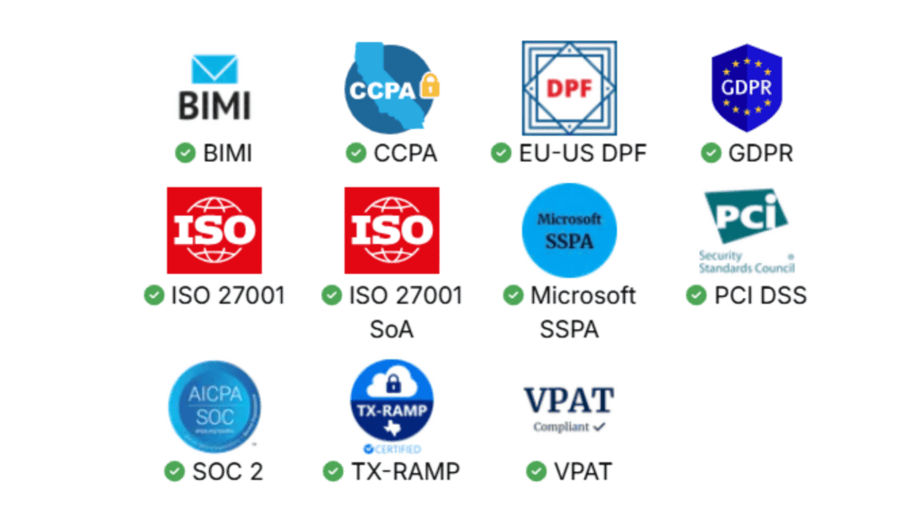 How vFairs complies with different security related industry benchmarks