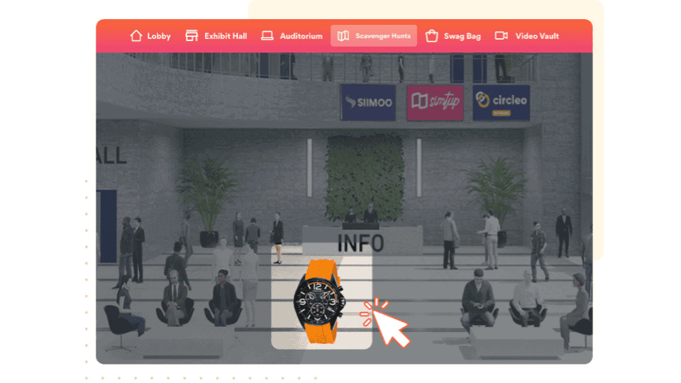 Example of a virtual scavenger hunt during an event for added engagement