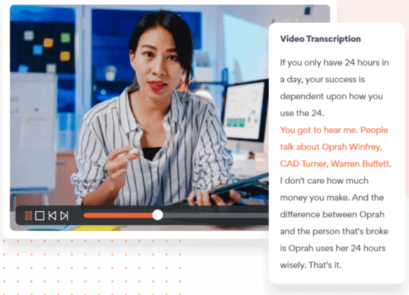 Live video transcription during event sessions